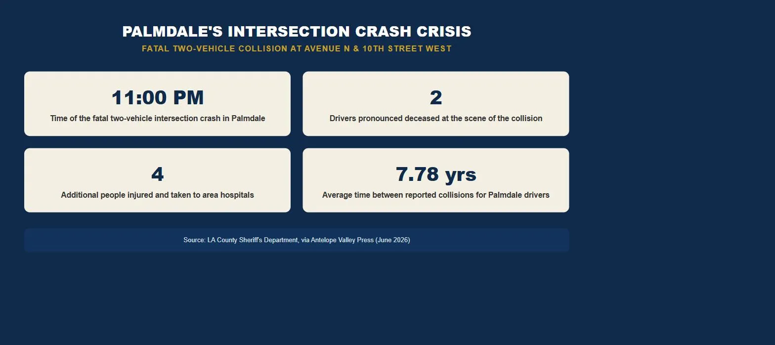 Palmdale car accident lawsuit fatal intersection crash statistics infographic