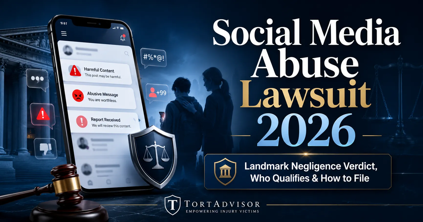 Social Media Abuse Lawsuit 2026 guide covering the landmark negligence verdict, potential claim eligibility, and how to file. Social Media Abuse Lawsuit 2026 landmark negligence verdict and claim eligibility