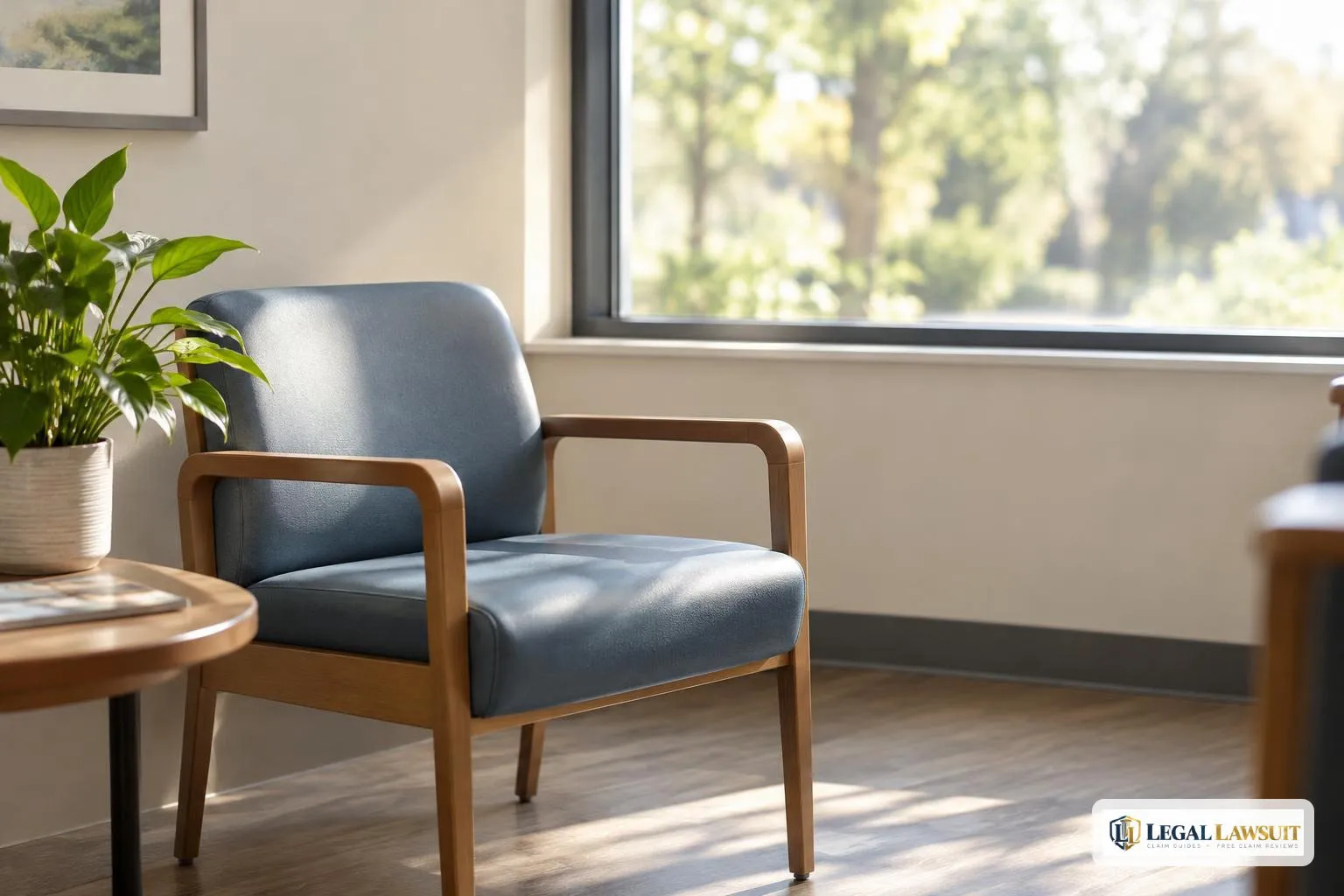 Empty clinic waiting room chair, representing a workers comp medical provider network visit