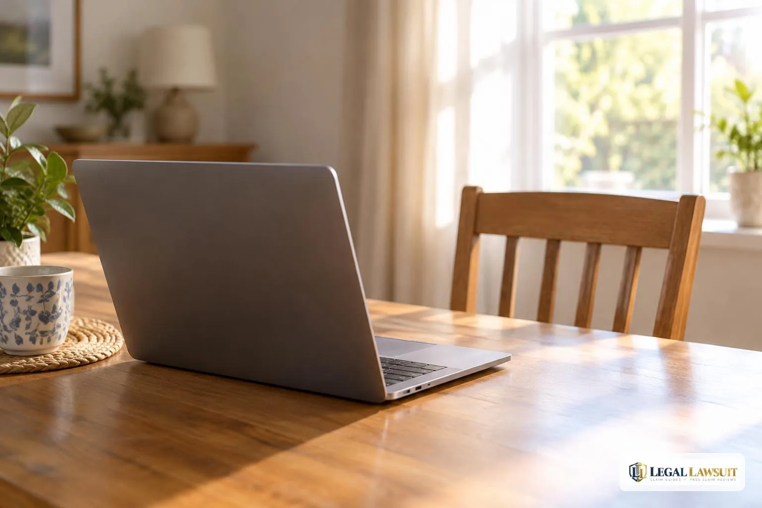Home laptop ready for checking Social Security disability hearing status