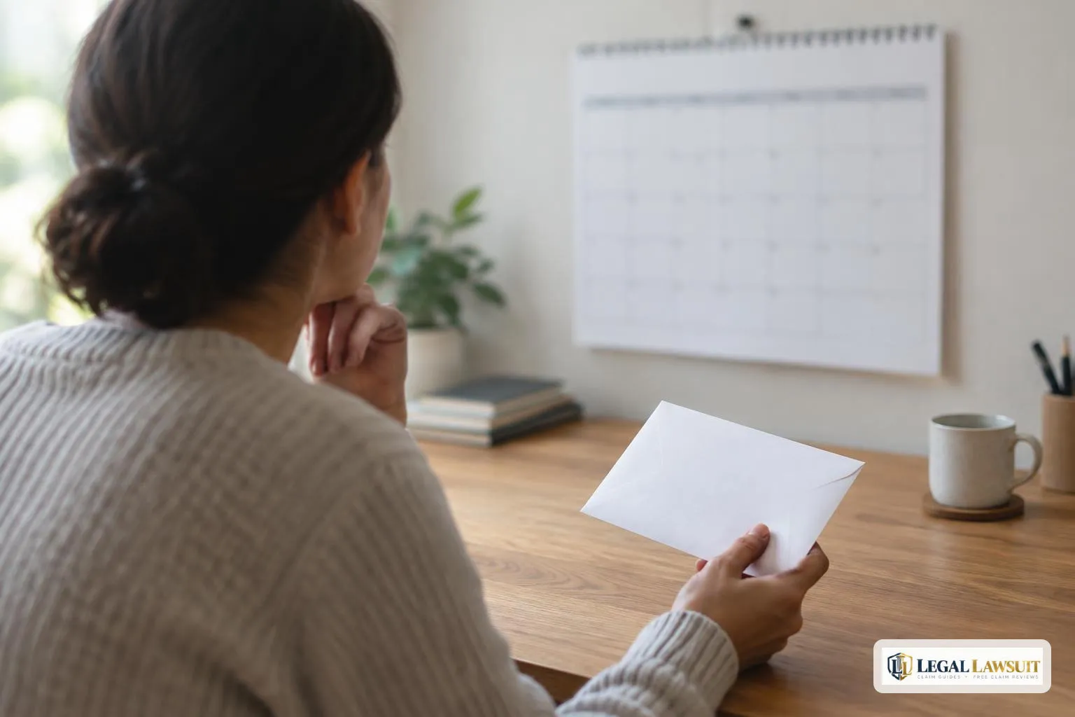 Person holding a mailed decision envelope while planning a federal workers compensation appeal