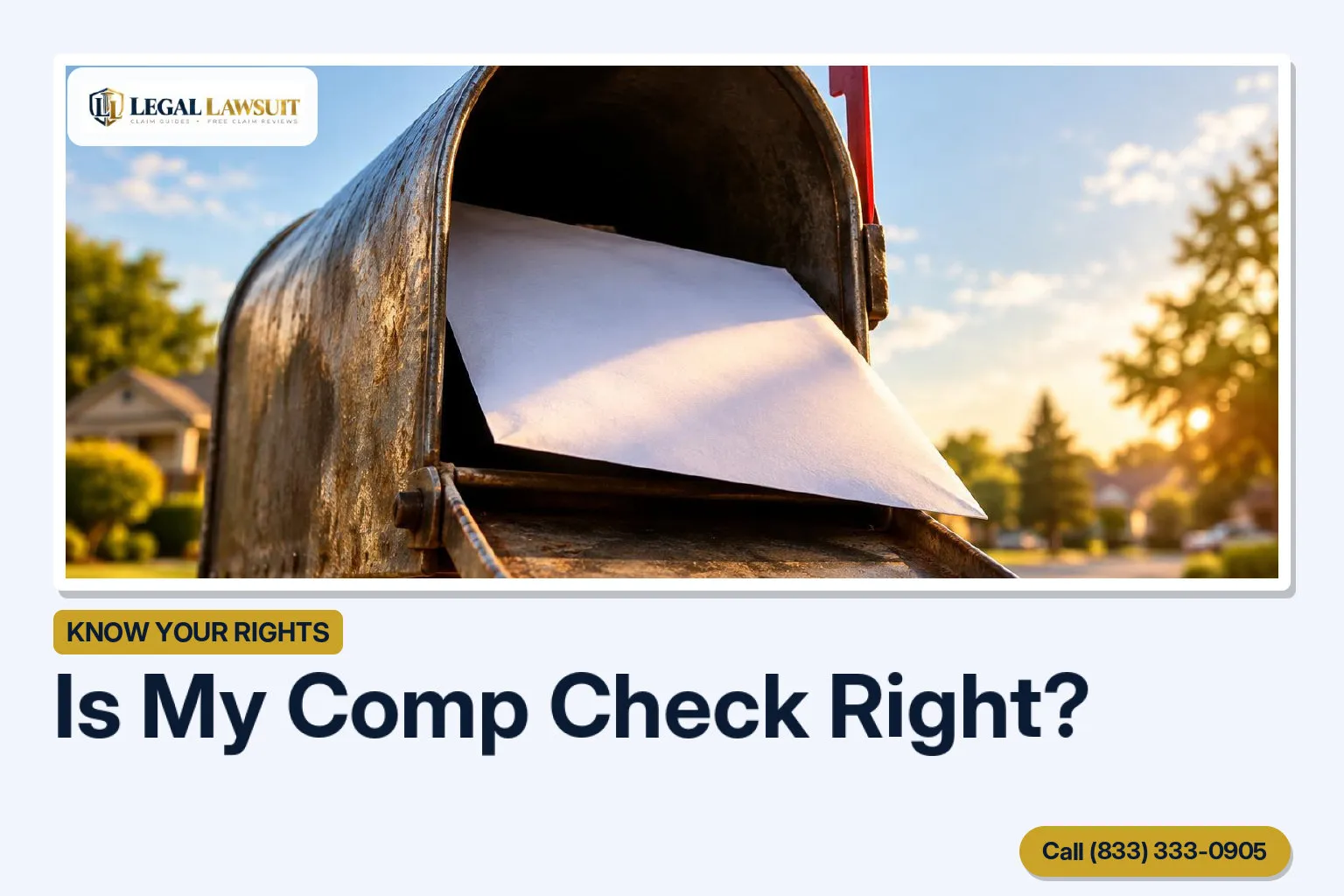 Envelope half out of a mailbox, representing a workers’ comp benefit check arriving in the mail