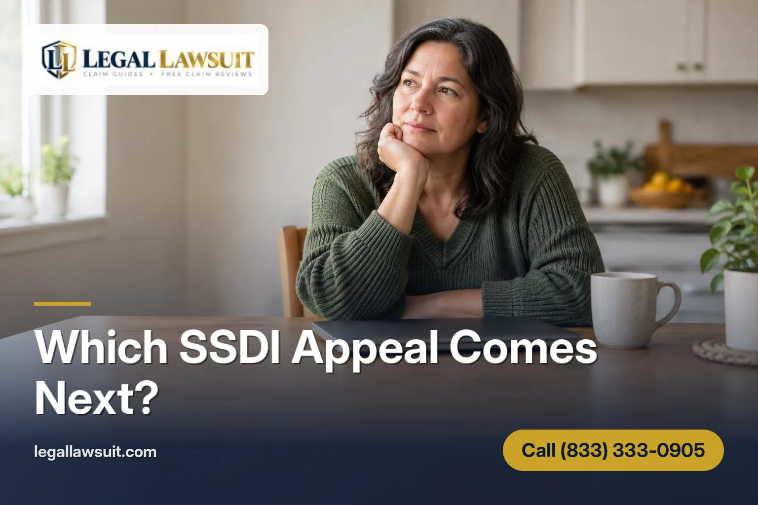 Claimant considering how many times can you appeal an SSDI denial while seated beside a closed laptop