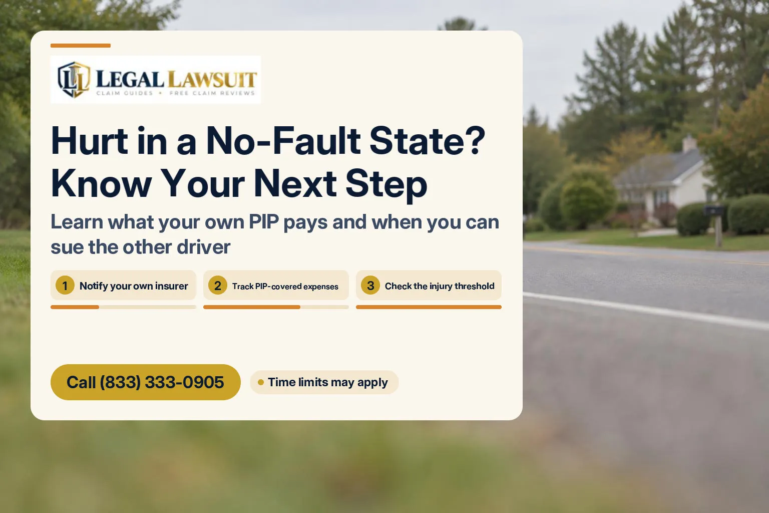 Driver calling their own insurer after a minor crash in one of the no fault states