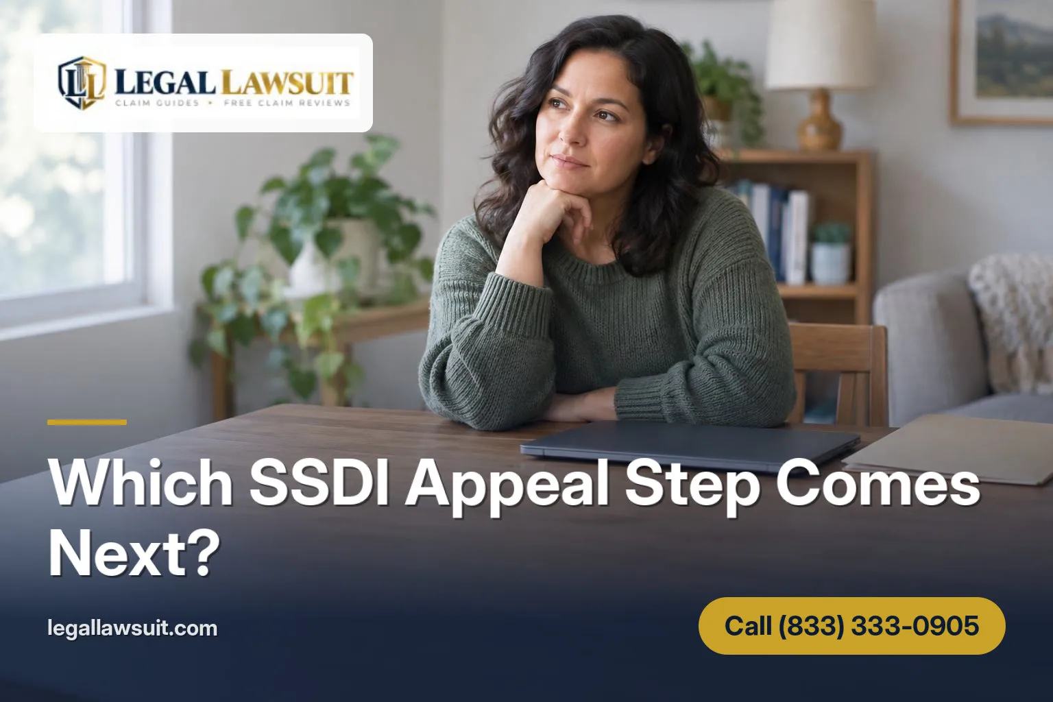 Adult organizing a closed folder at home for an SSDI appeal roadmap