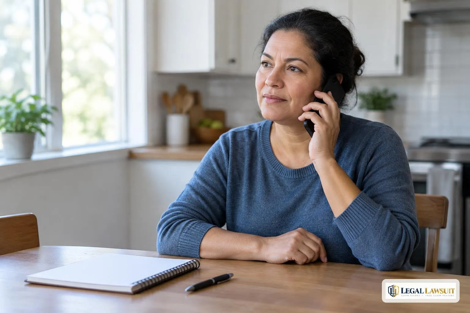 Person on the phone at home rescheduling a missed consultative exam appointment with the disability agency