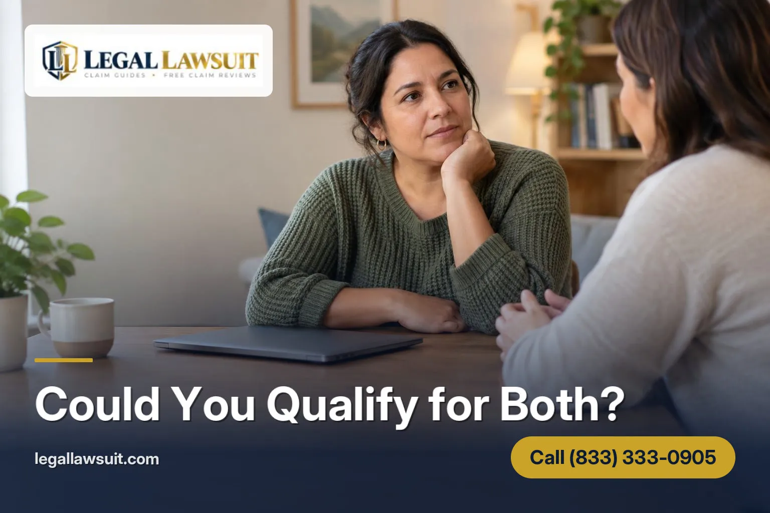Adult considering SSDI vs SSI options with a support person at a home table